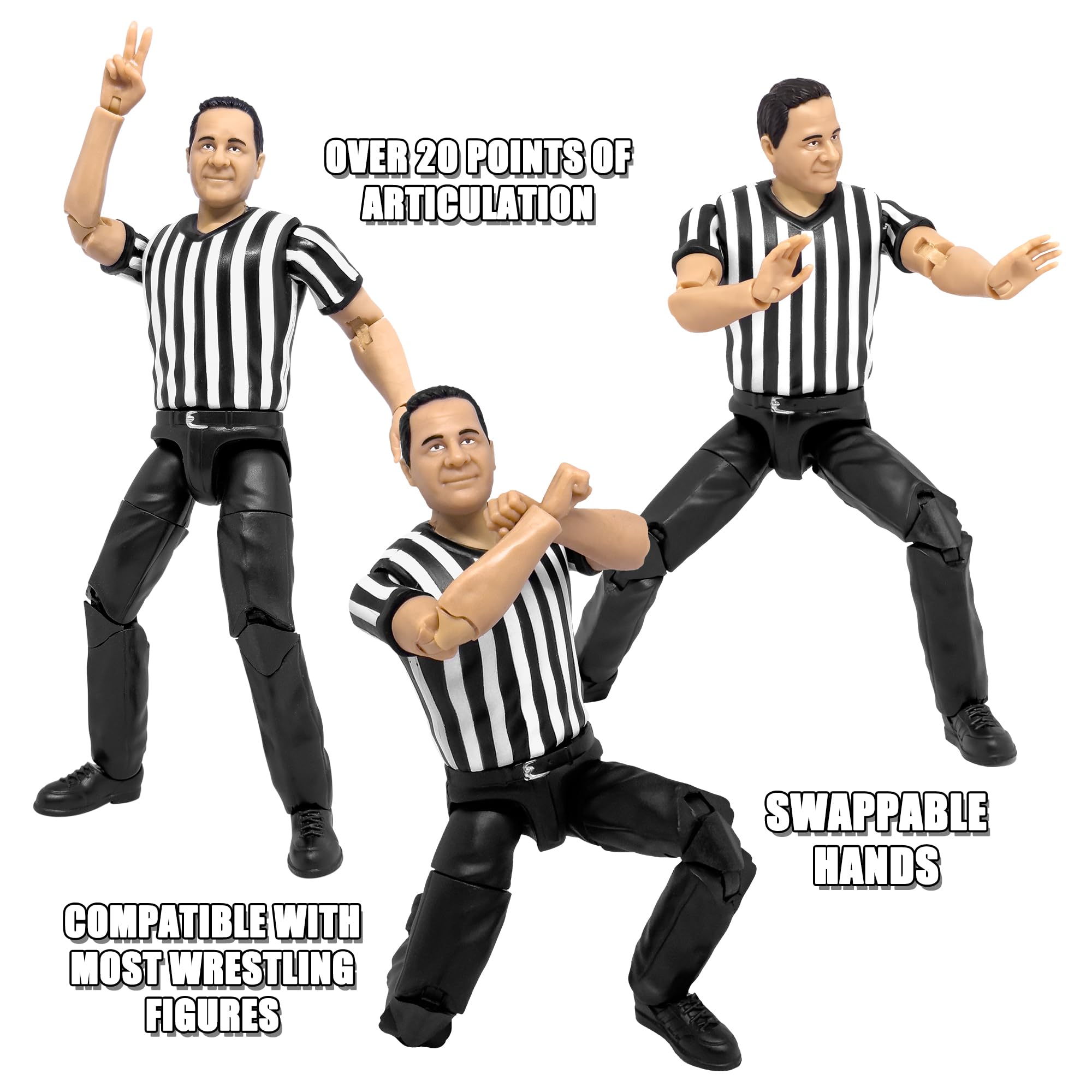 Figures Toy Company 11 hands set enables expressive wrestling gestures.