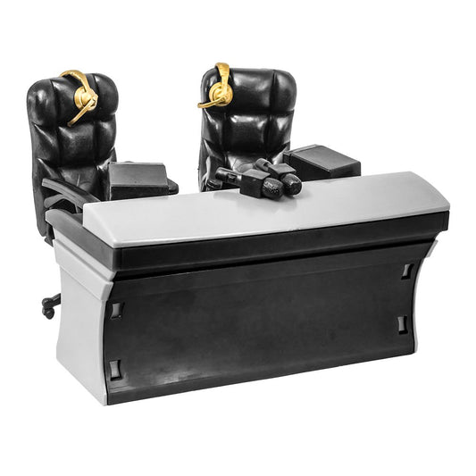 Deluxe office chairs included with the playset offer TV-style seating.