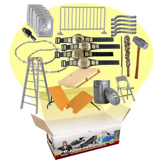 Figures Toy Company hardcore 26-piece accessory set ladder for epic wrestling battles
