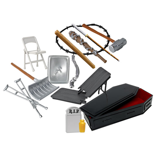 Figures Toy Company hardcore coffin 15-piece accessory set, image 2, enables high-stakes match dioramas for action figures.