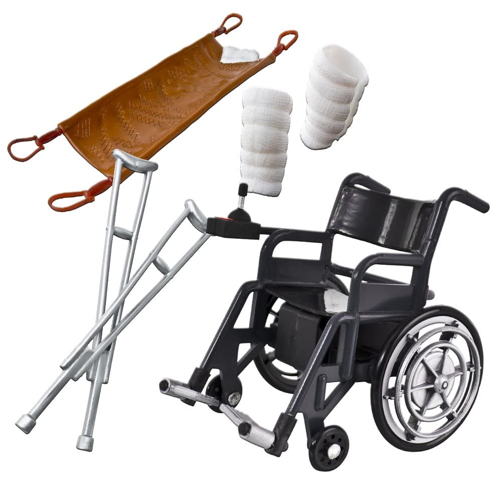 Figures Toy Company Hardcore Injury Stretcher and Crutches for dramatic returns and battle aftermath