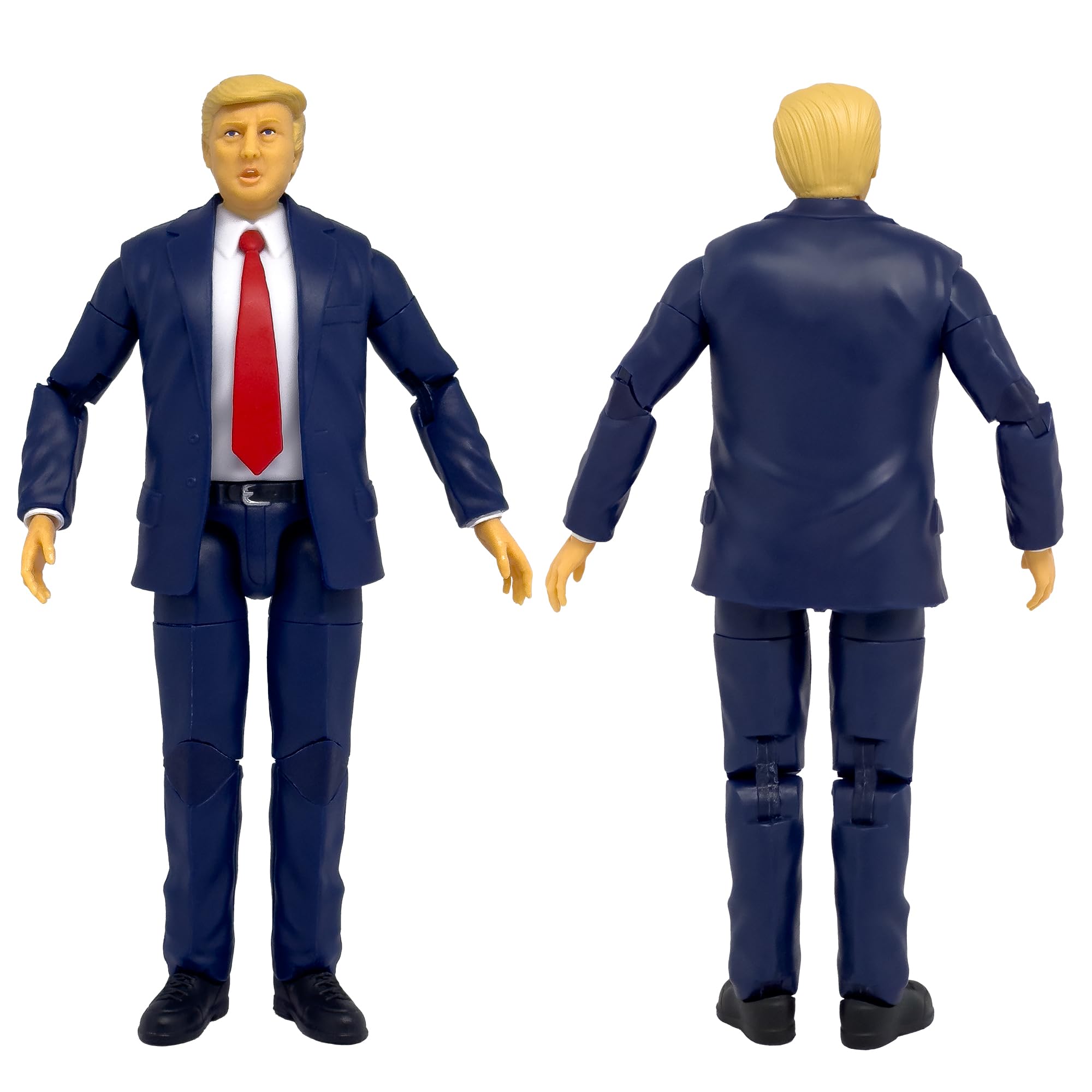 Figures Toy Company President Trump figure in dynamic pose beside the podium.