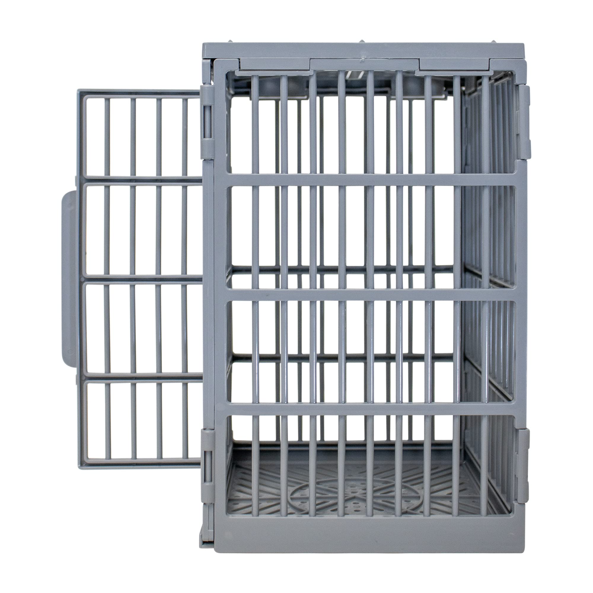 Figures Toy Company Shark Cage Jail Cell shows dimensions for proper fit with 6–8 inch figures.
