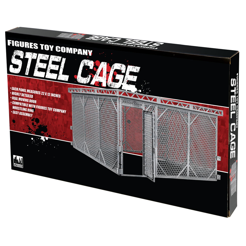 Figures Toy Company steel cage door in action for authentic match moments.