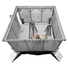 Figures Toy Company steel cage texture highlights premium finish.