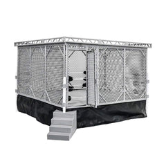 Figures Toy Company steel cage panel detail with locking mechanism.