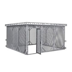Figures Toy Company cage panel side view highlights sturdy metal frame.
