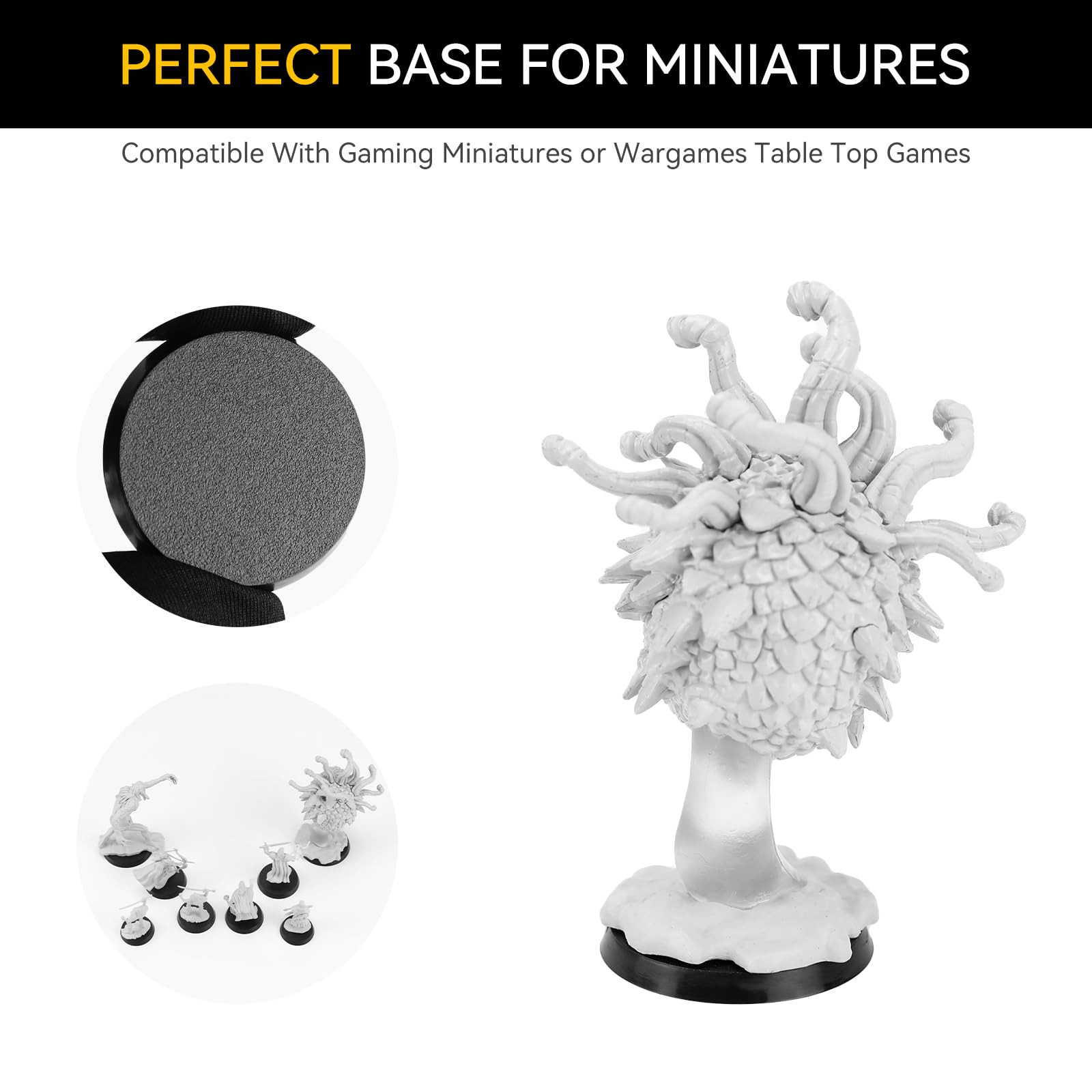 FIGURESLAB 32mm round base lightweight plastic for easy setup.