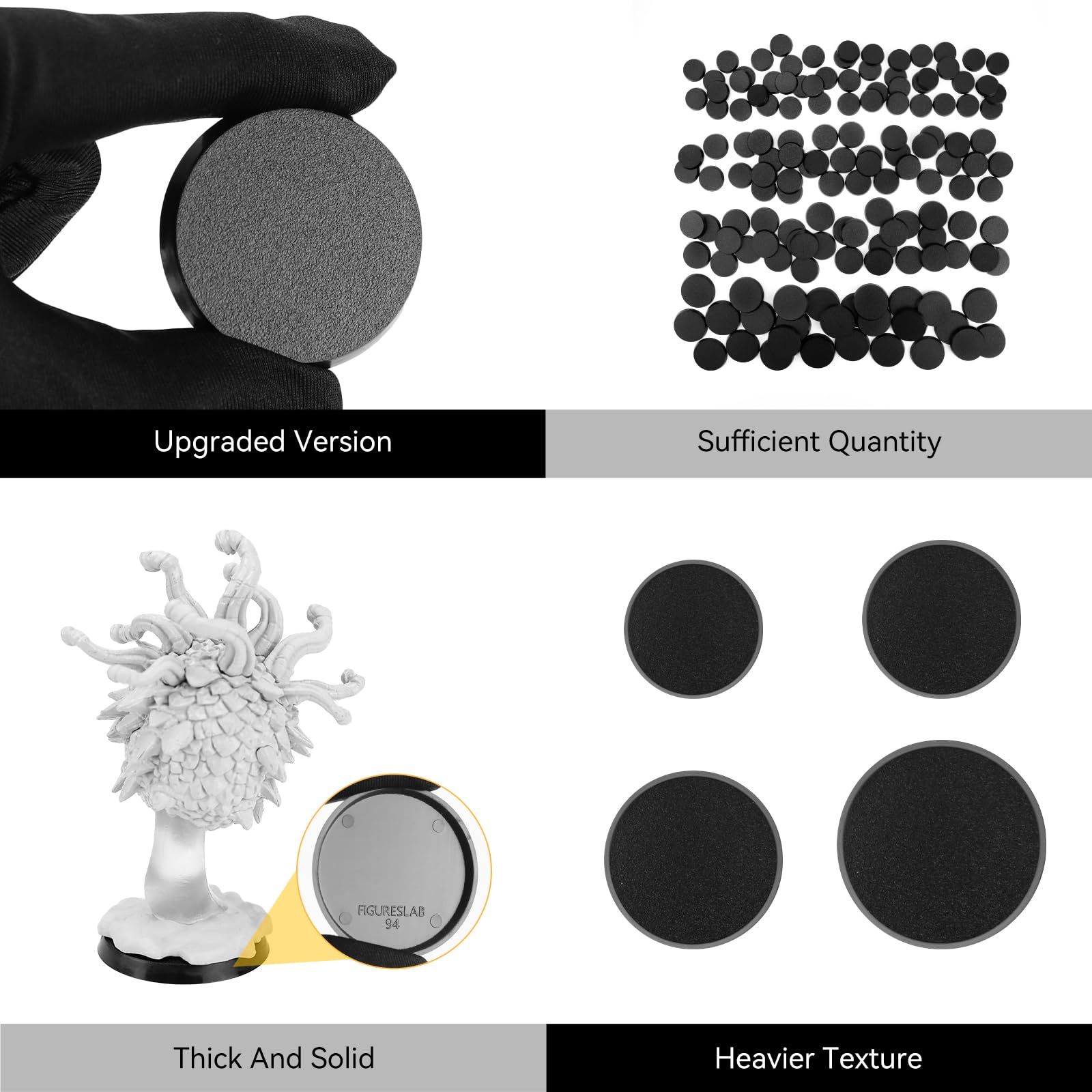 FIGURESLAB 40mm round base with larger footprint for bigger miniatures.