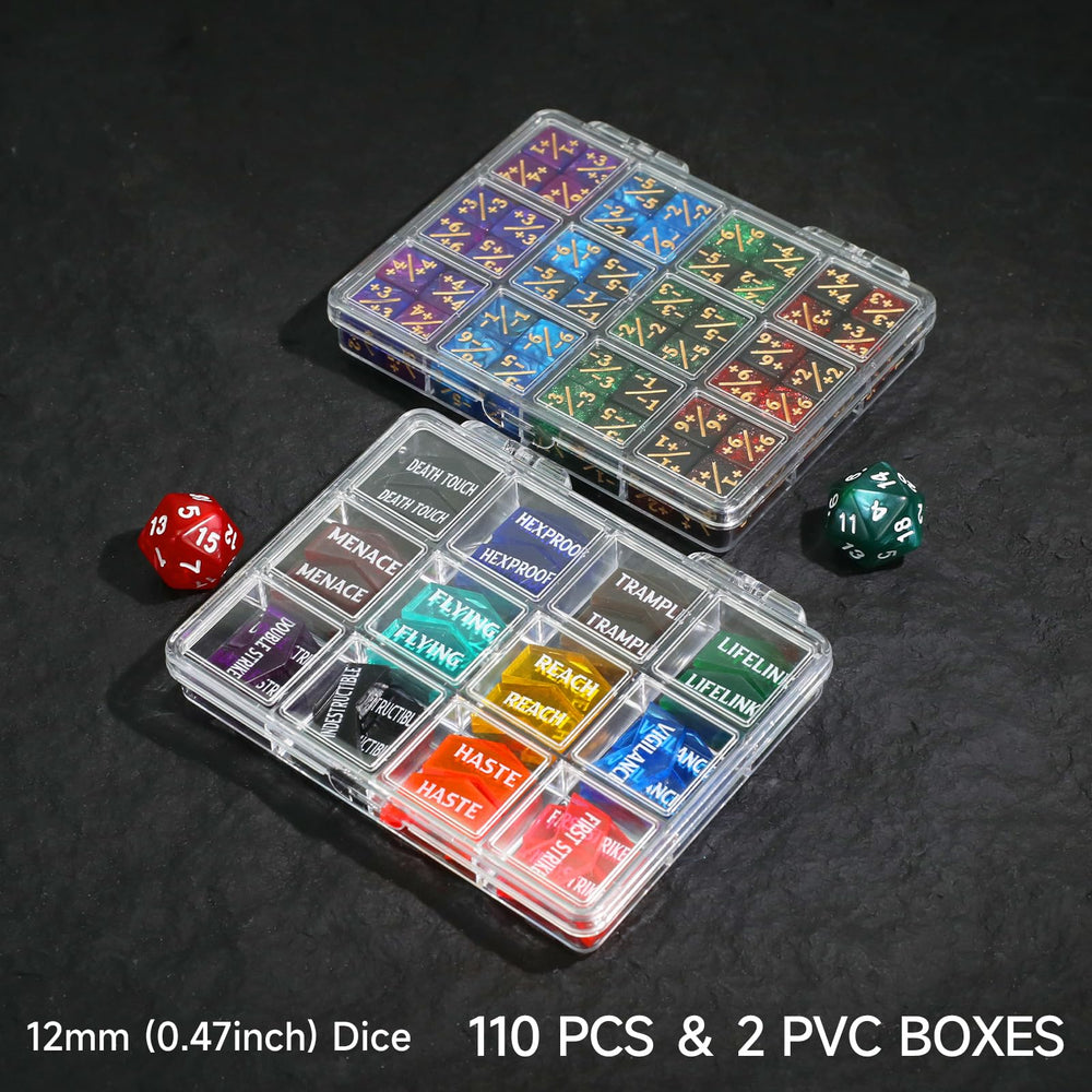 FIGURESLAB D20 dice close-up with clear lettering for easy reading.