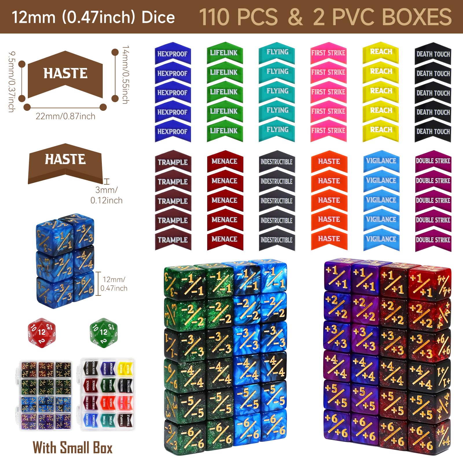 FIGURESLAB MTG dice 12mm counters offer clear readability for quick tracking.