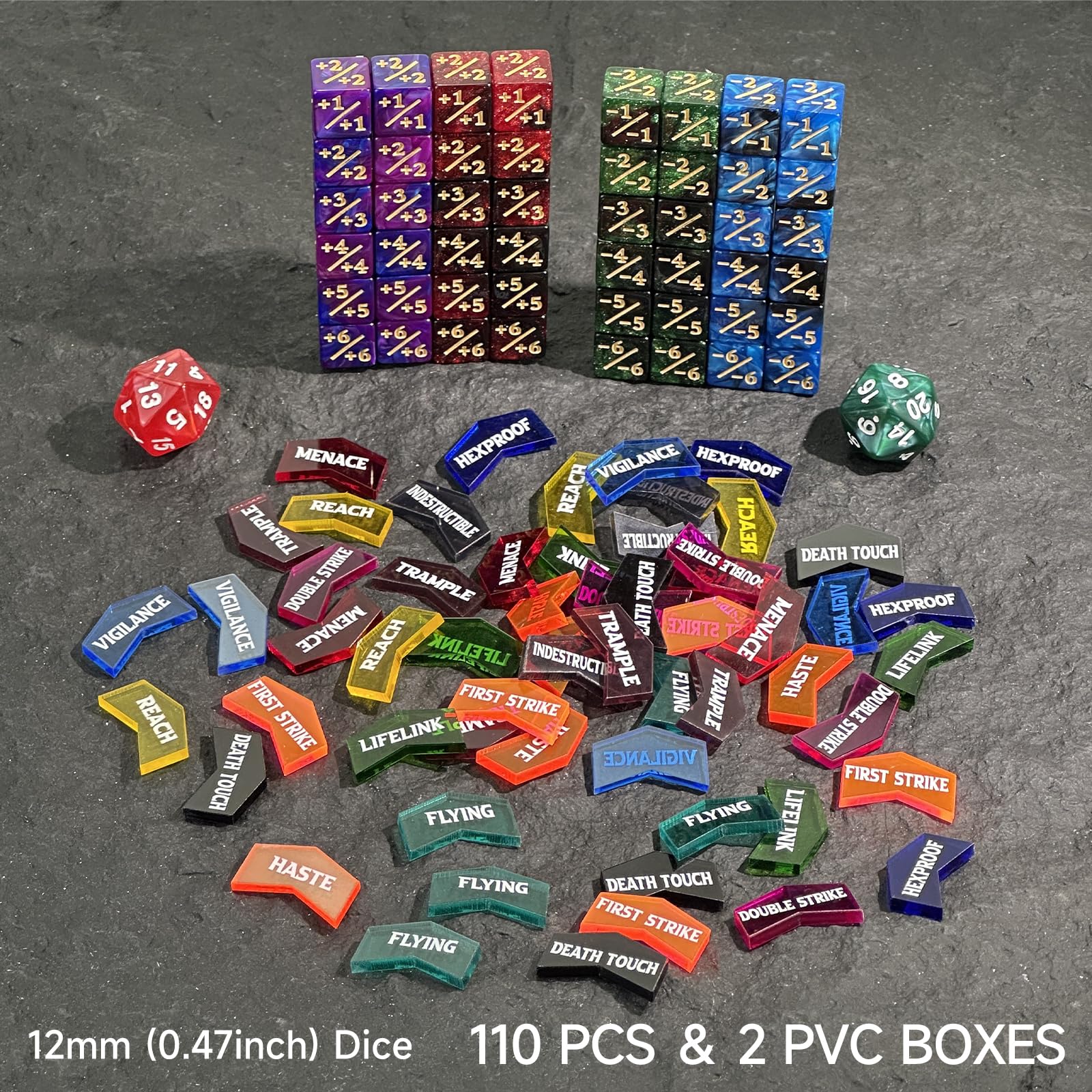 FIGURESLAB storage box with 12 slots keeps tokens and dice tidy and portable.