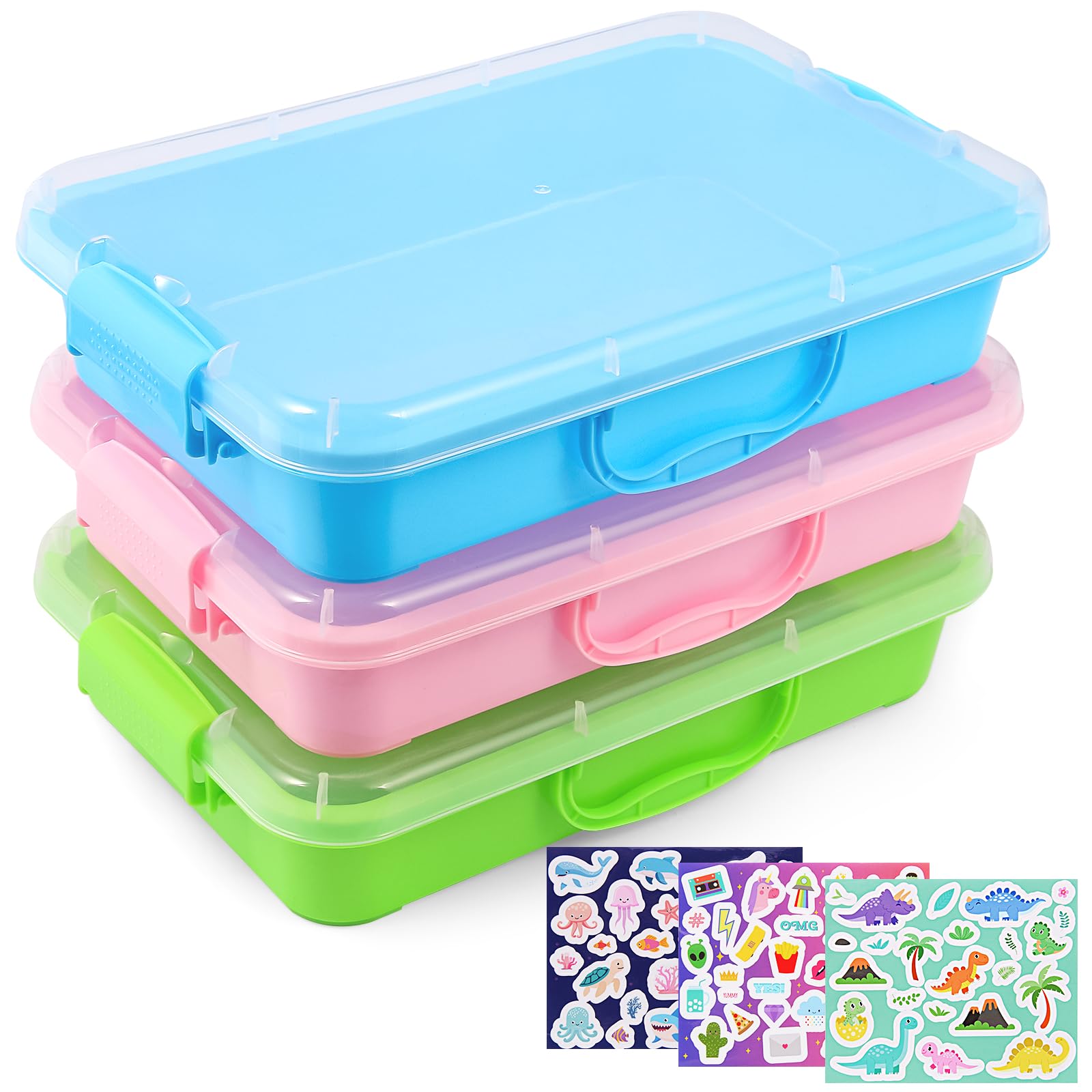 FIIOEOY sensory bin blue lid for organized, portable play