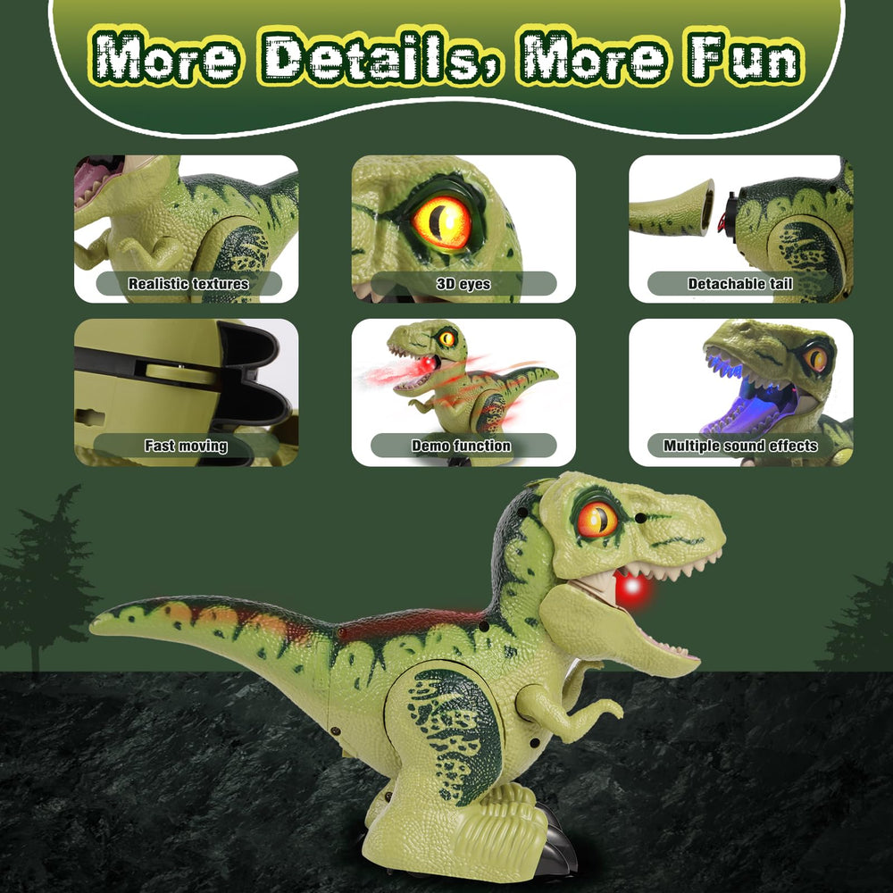 FIIOEOY dinosaur with three sounds and demo mode for varied play.