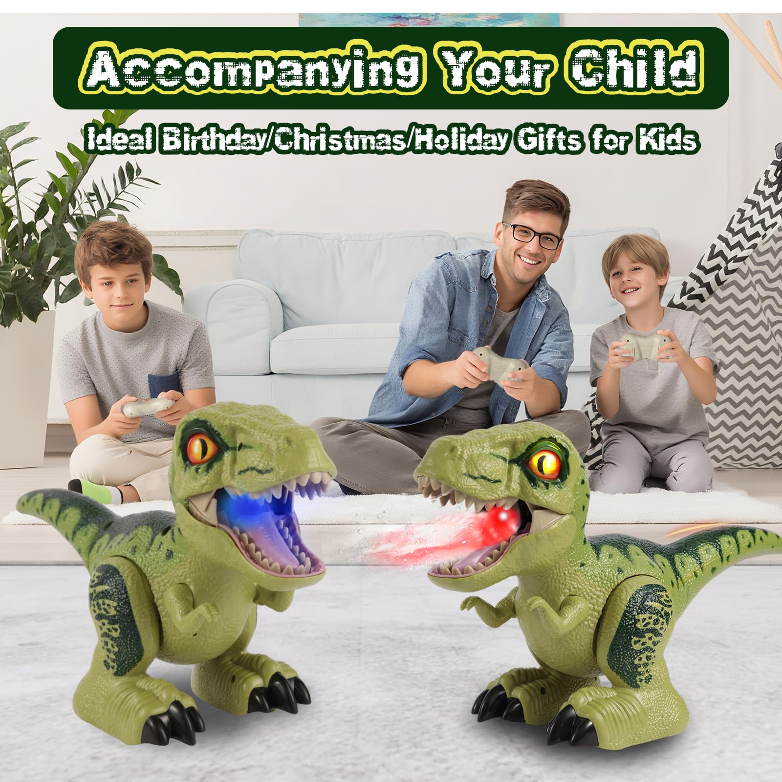 FIIOEOY rechargeable dino battery lasts 60+ minutes after quick charge.