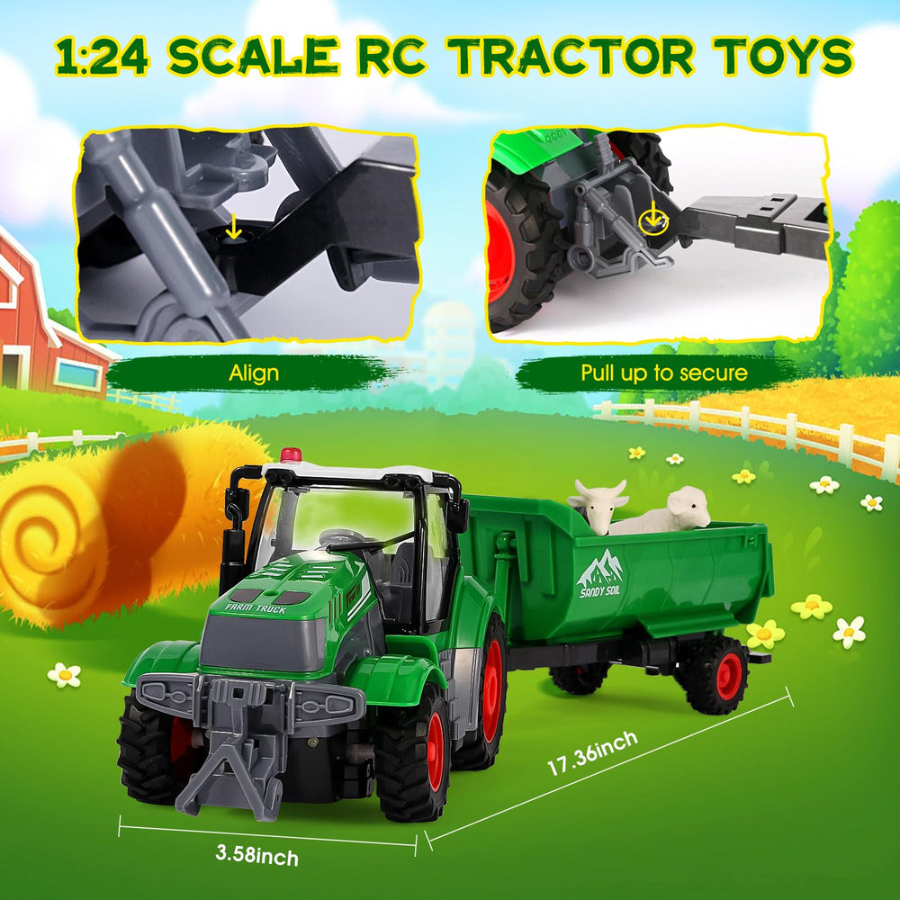 FIIOEOY dump trailer in action demonstrates easy loading and dumping of pretend harvests