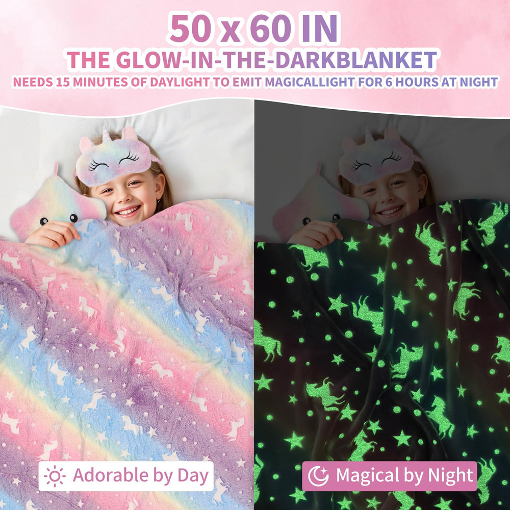 FIIOEOY glow blanket glows softly for cozy nights.