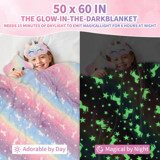 FIIOEOY glow blanket glows softly for cozy nights.