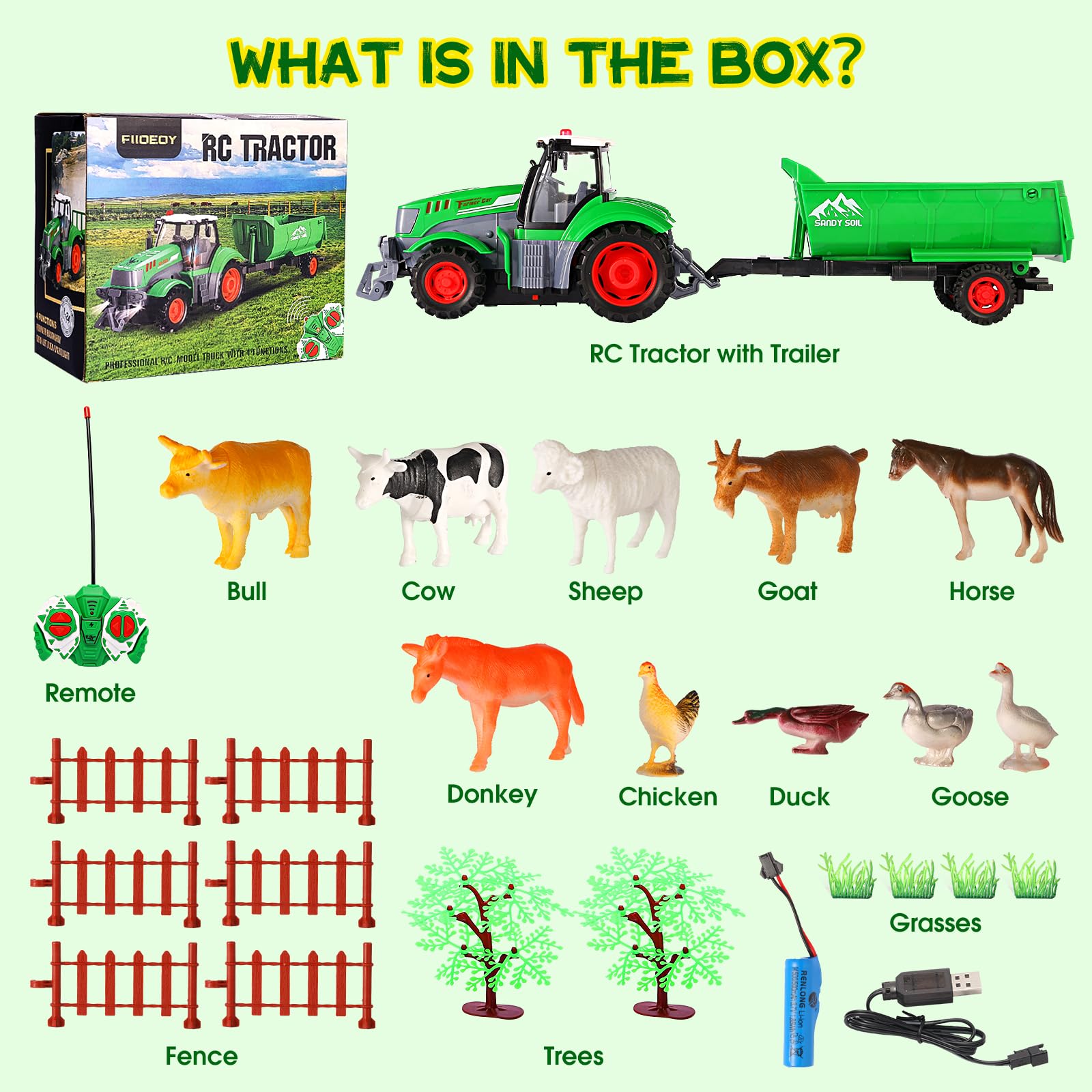FIIOEOY farm play kit suitable for both indoor desks and outdoor yards
