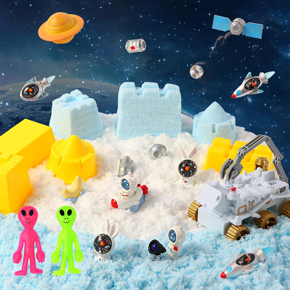 FIIOEOY outer space sensory bin planets for open-ended exploration and problem-solving.