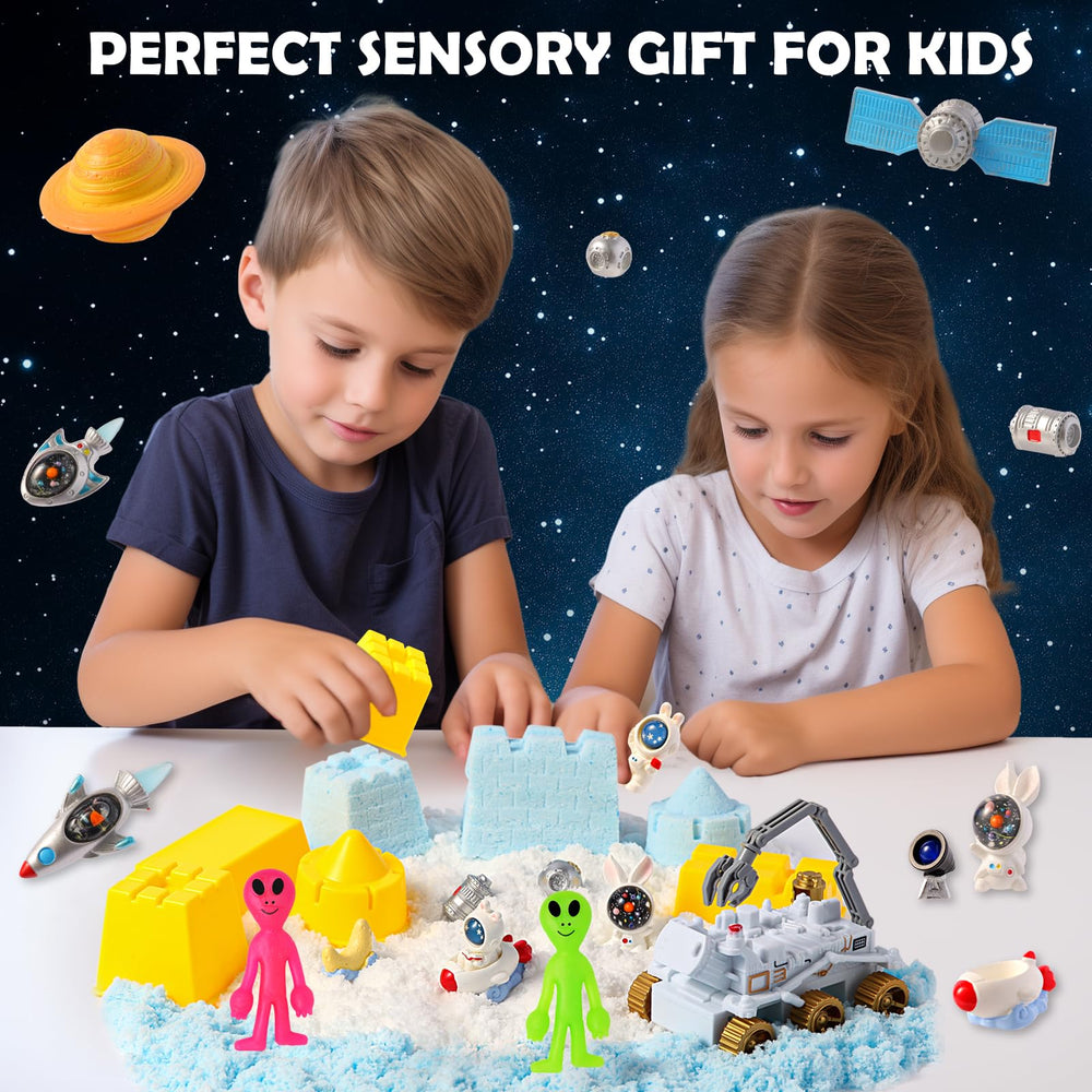 FIIOEOY outer space sensory bin satellite for detail-focused play and scenario building.