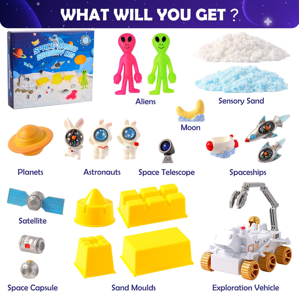 FIIOEOY outer space sensory bin telescope for curious observation and pretend missions.