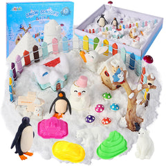 FIIOEOY snow sensory bin pack with white sand for creative play
