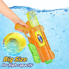 Fikamd pump-action water gun with easy-grip handle for quick action.