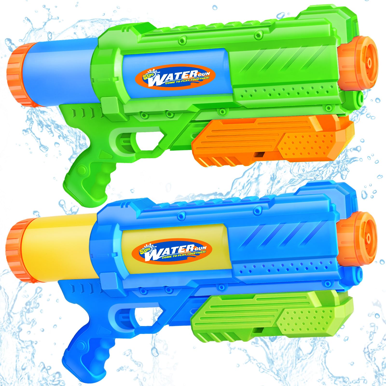 Fikamd Super Water Gun blue pack front view for pool battles.
