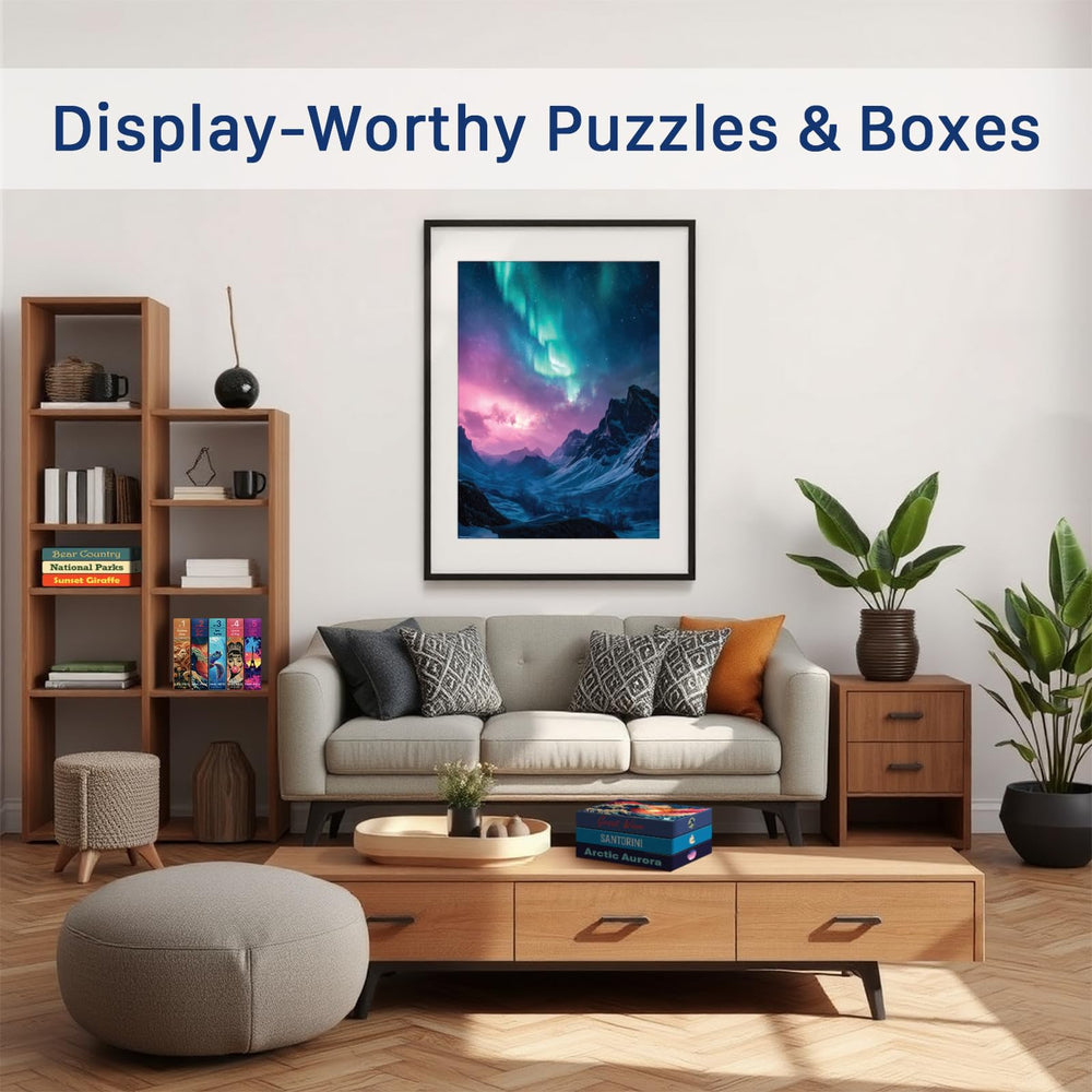Final Piece Puzzles Arctic Aurora poster included helps sorting and viewing at a glance.