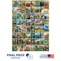Final Piece Puzzles National Parks display box, stylish packaging for gifting and shelf display.