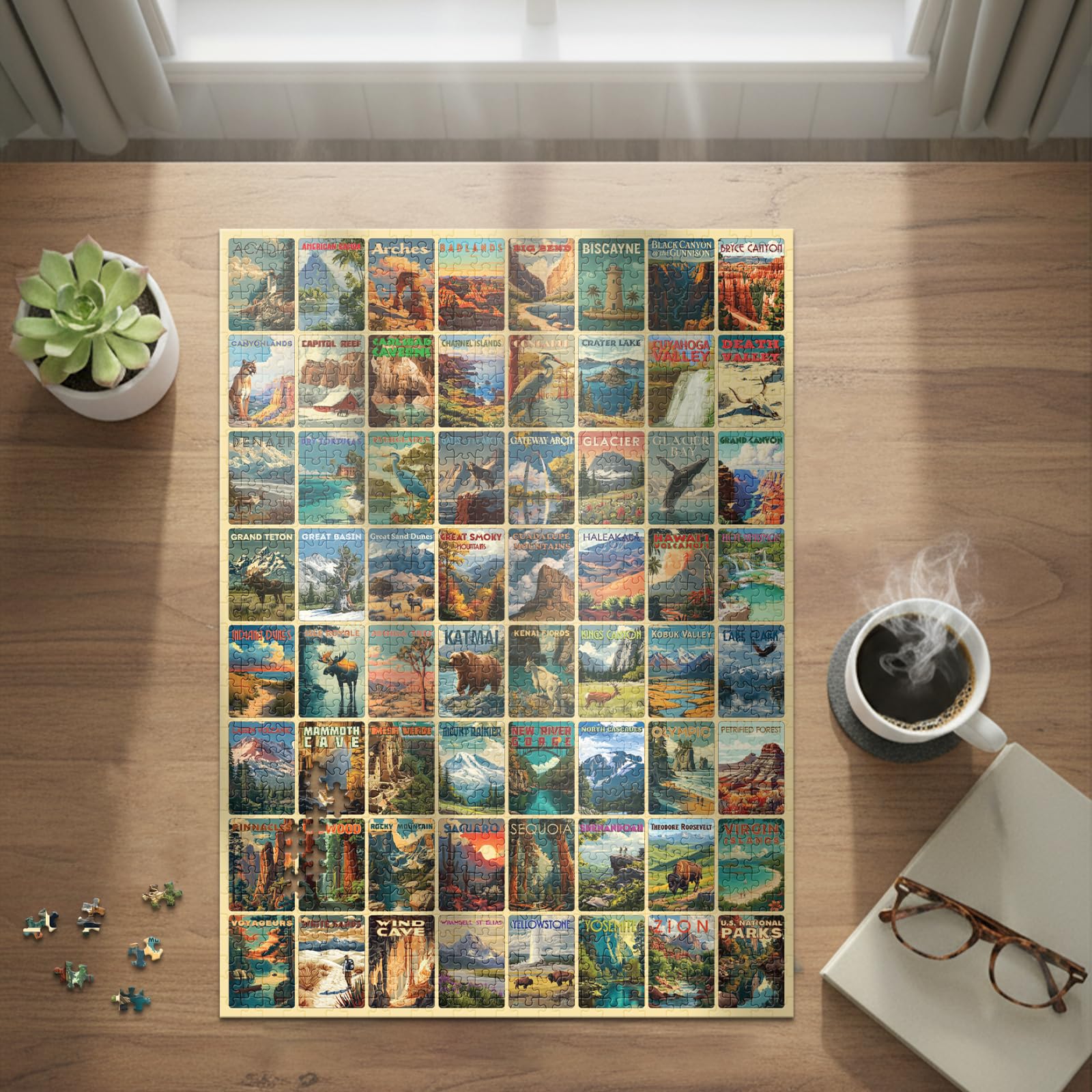 Final Piece Puzzles National Parks puzzle pieces snapping together for a satisfying fit.