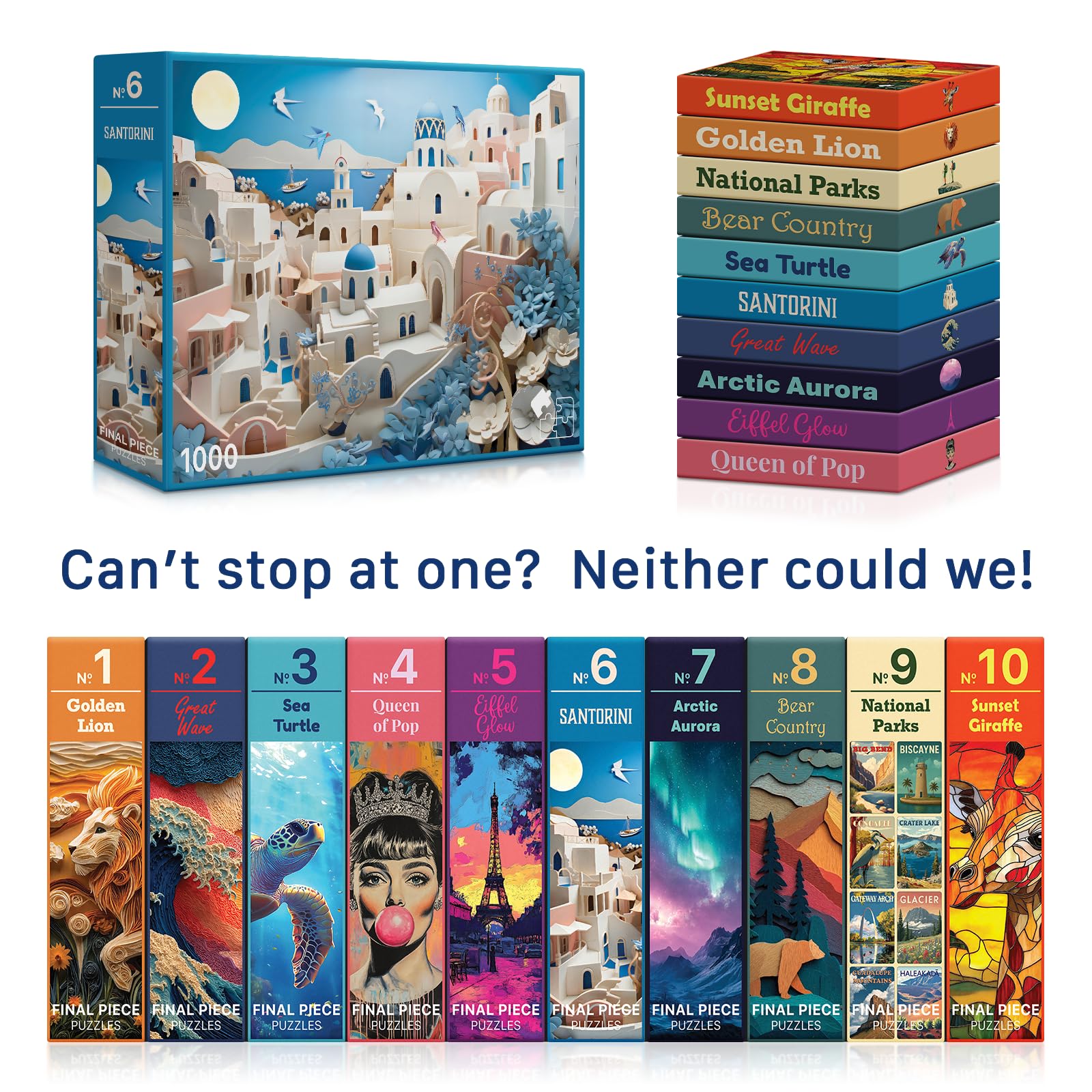 Final Piece Puzzles Santorini bonus 9×13 poster included