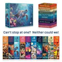 Final Piece Puzzles Sea Turtle printed in USA with premium inks for vibrant detail.