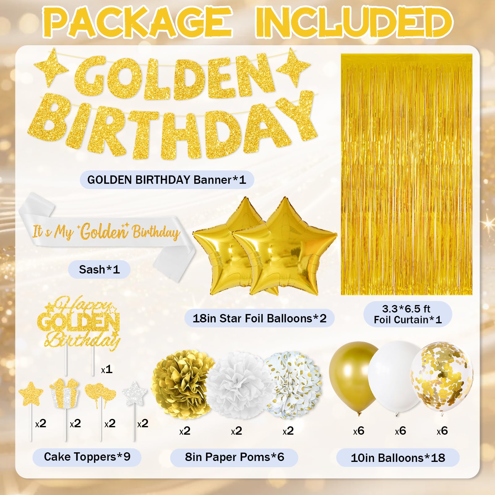 FINDRICH Gold Foil Fringe Curtain creates a shimmering party entrance.