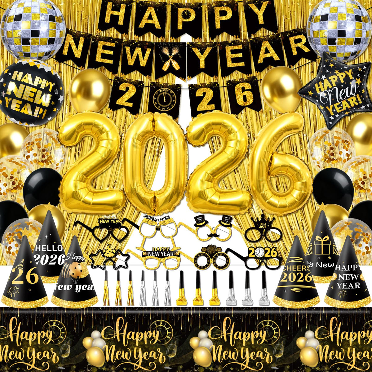 FINDRICH Happy New Year banner enhances party backdrop and photos.