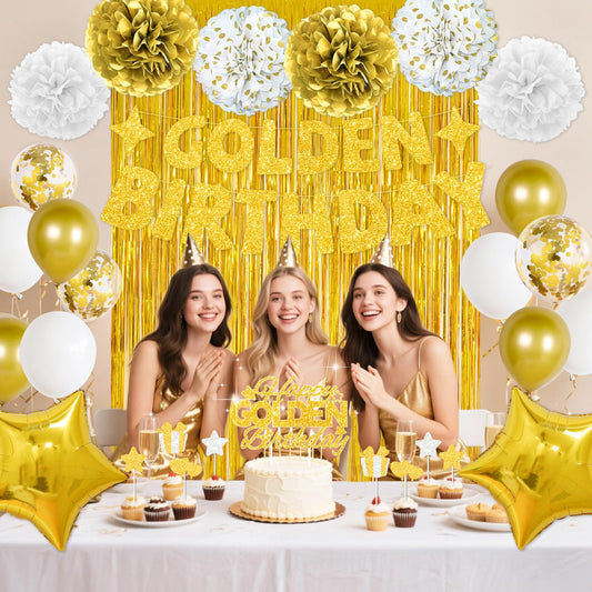 FINDRICH It's My Golden Birthday Sash adds a stylish celebrant accessory.