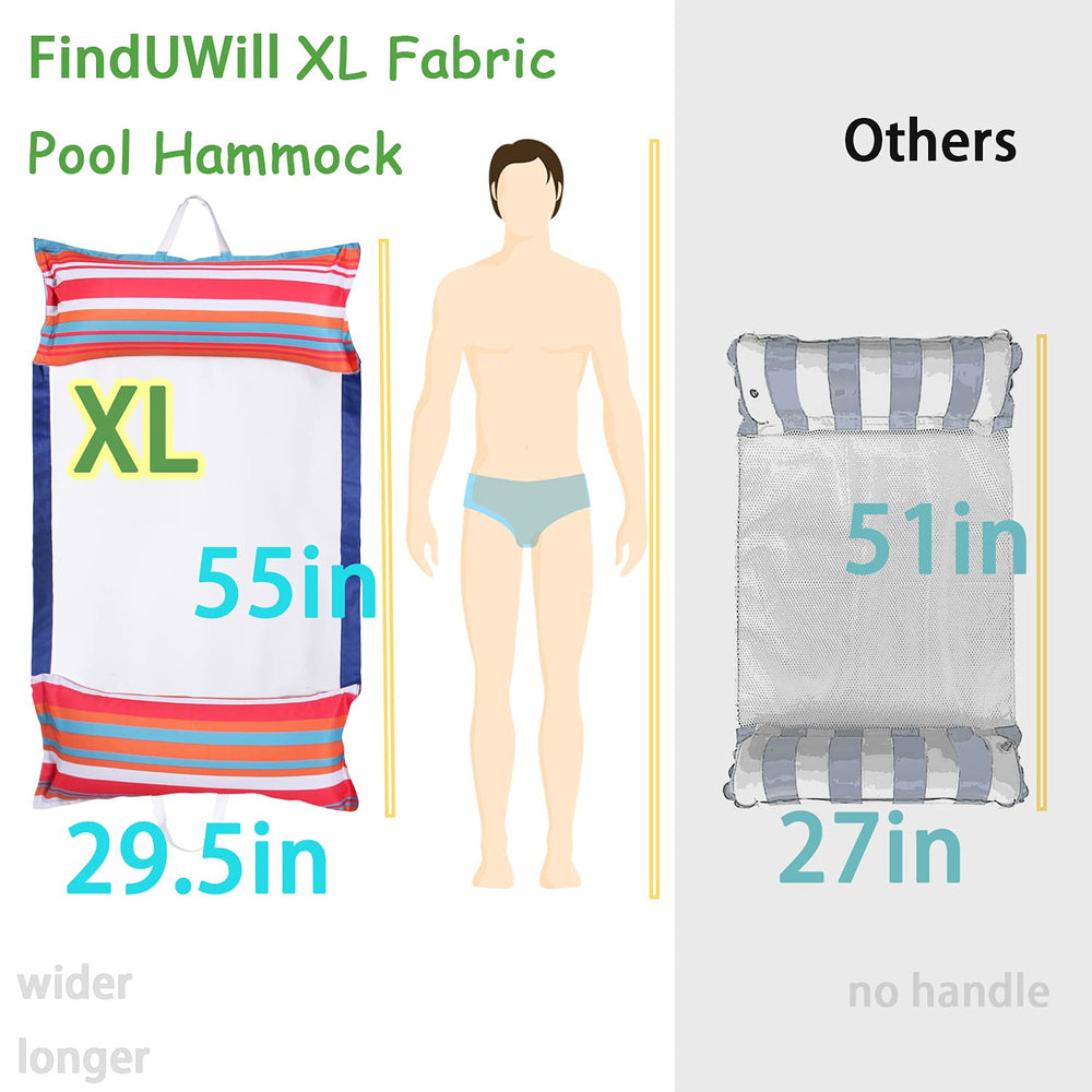 FindUWill adults pool lounge chair hammock with carry handles for easy transport.