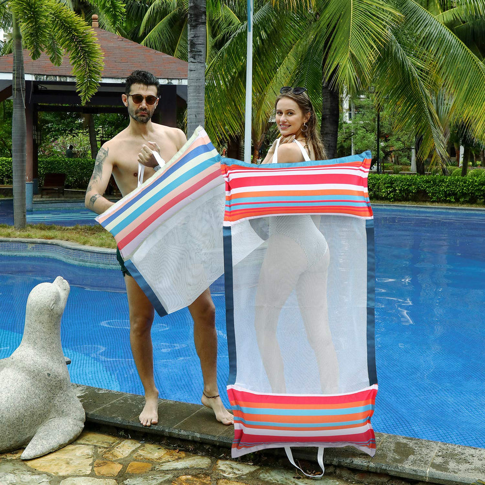 FindUWill XL pool float as lounge-chair mode for sunlit relaxation.