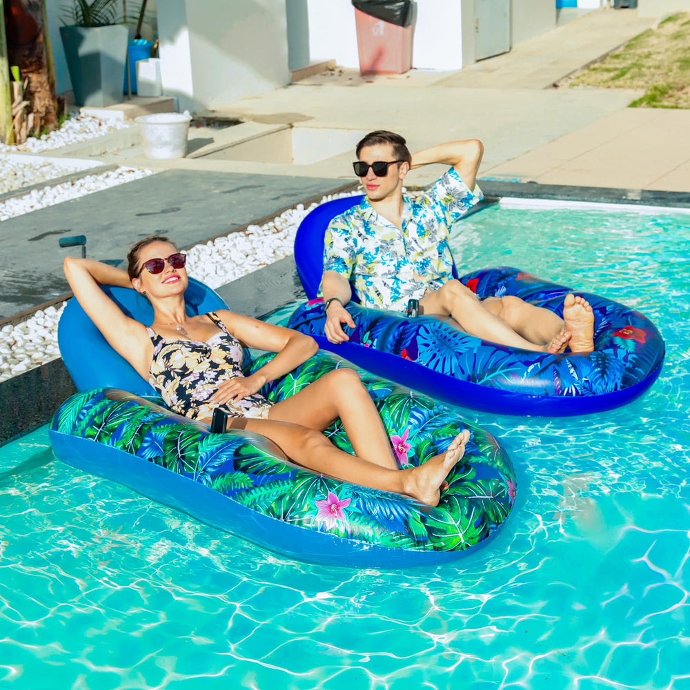 FindUWill pool float chair backrest and footrest close-up for comfort and support.