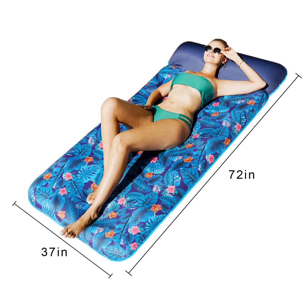 FindUWill pool float with headrest supports neck while sunbathing