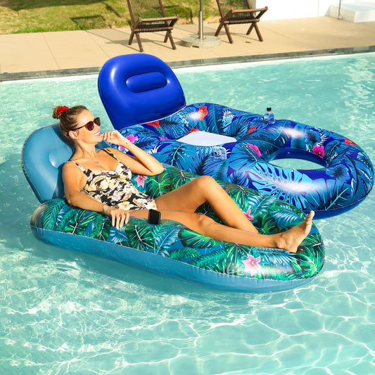 FindUWill pool floats chairs for adults, two-pack, 65 by 42 inches, ideal for shared relaxation.