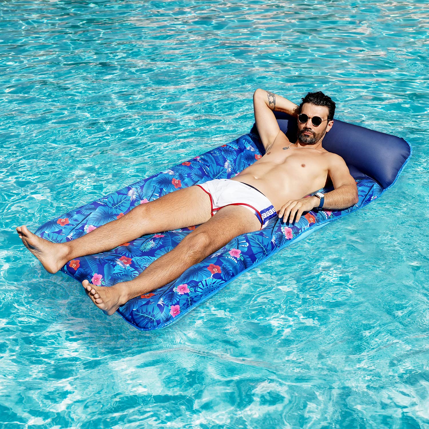 FindUWill travel-friendly pool float folds compactly for easy resort use