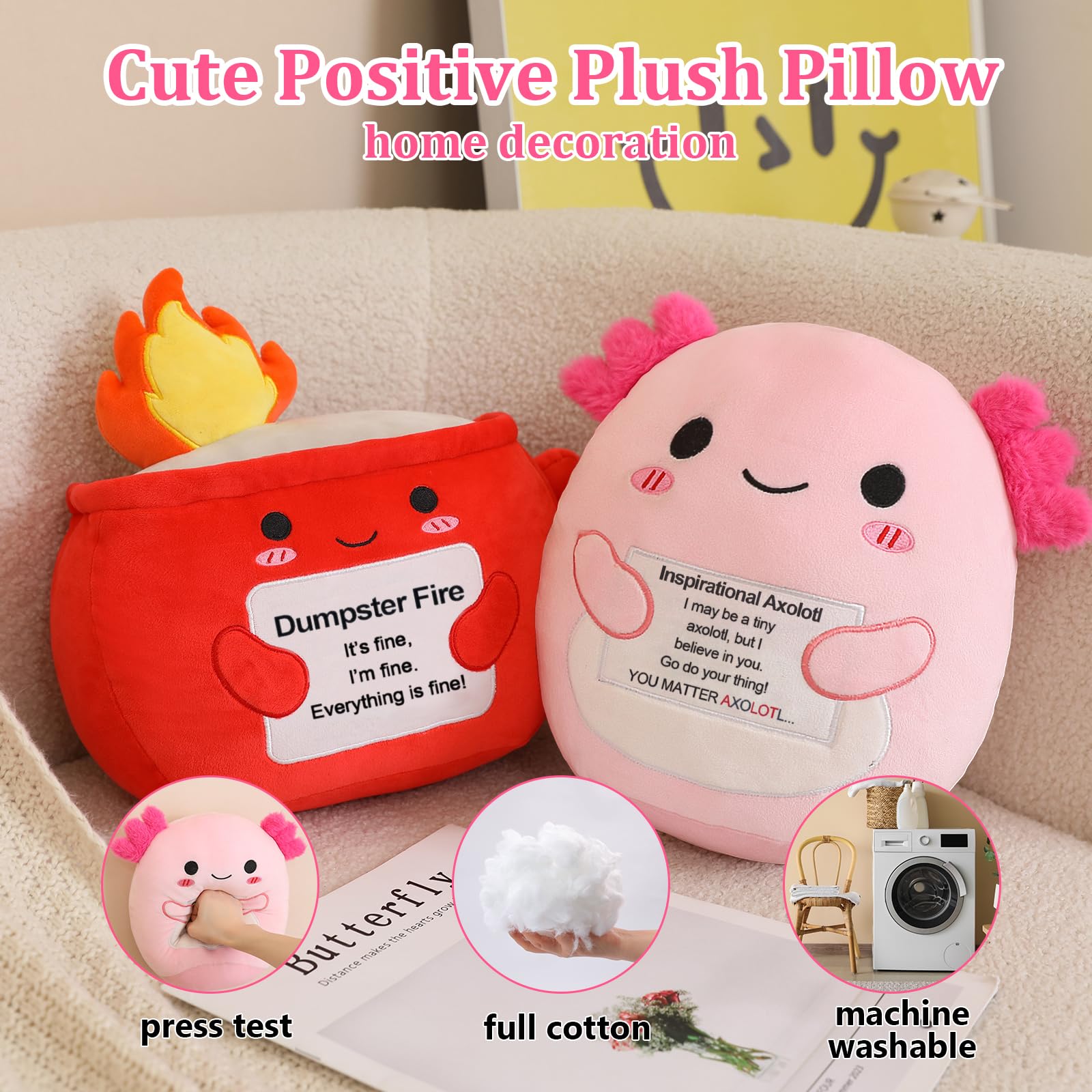 Finebee axolotl plush as desk decor adding whimsy to workspace