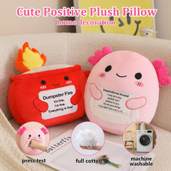 Finebee axolotl plush as desk decor adding whimsy to workspace