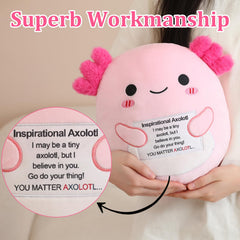 Side view of Finebee Axolotl Plush highlighting soft fur and huggable shape