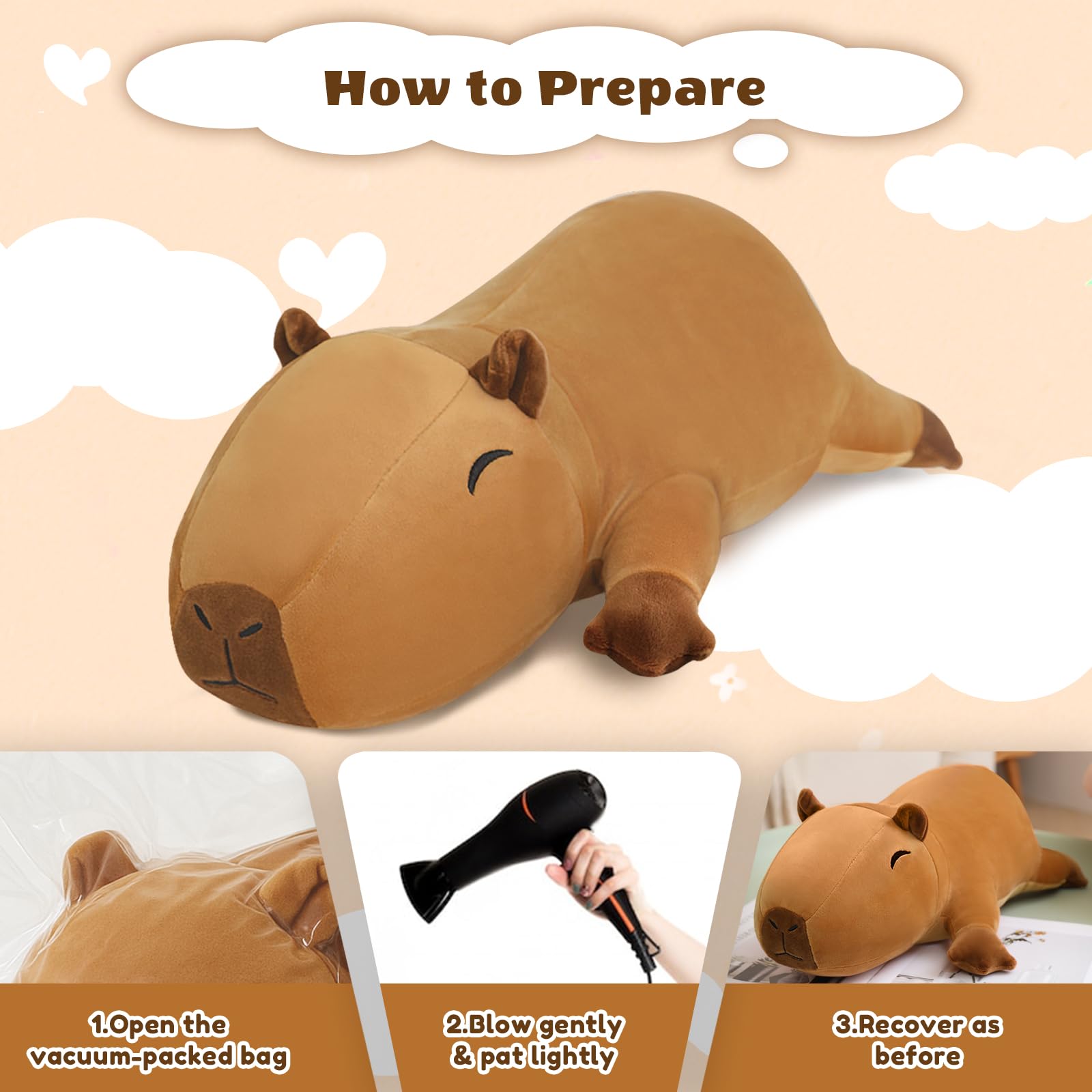 Finebee capybara plush decor for cozy bedroom spaces