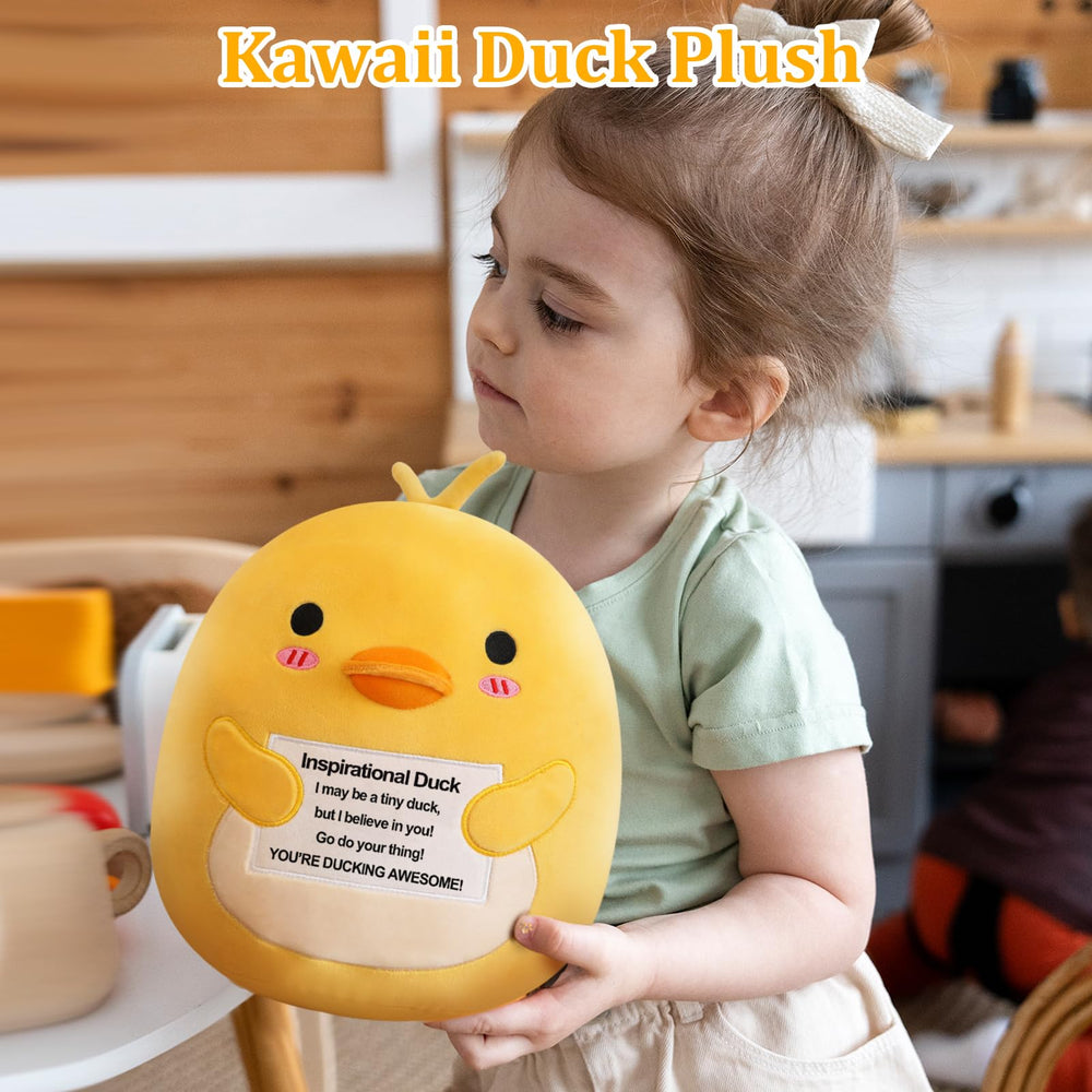 Finebee Duck Plush collection display ten-inch as a cute decor piece