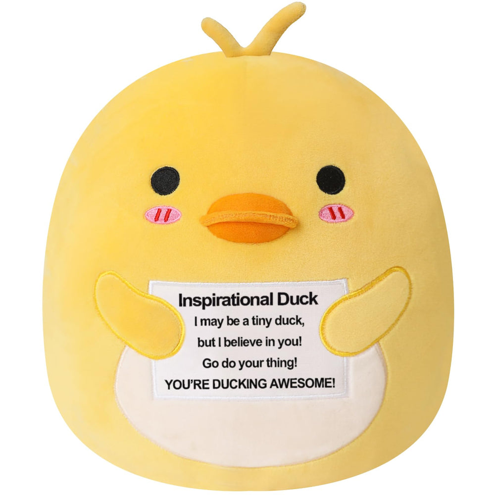 Finebee Duck Plush front view ten-inch shows its soft plush and cheerful look