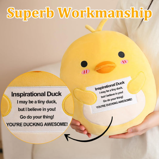 Finebee Duck Plush side view ten-inch highlights fabric texture and silhouette